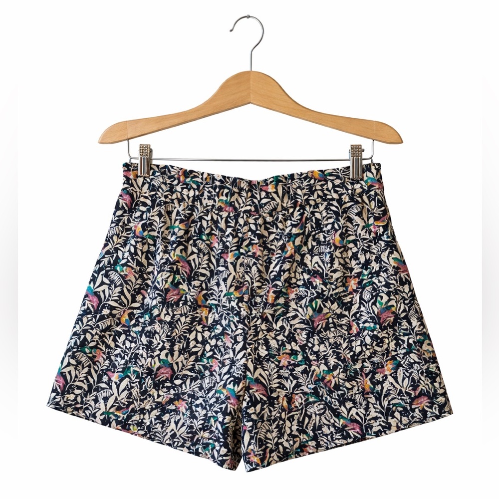 LOFT Blue and White Tropical Women's Shorts. Small. Linen Blend. Great Condition